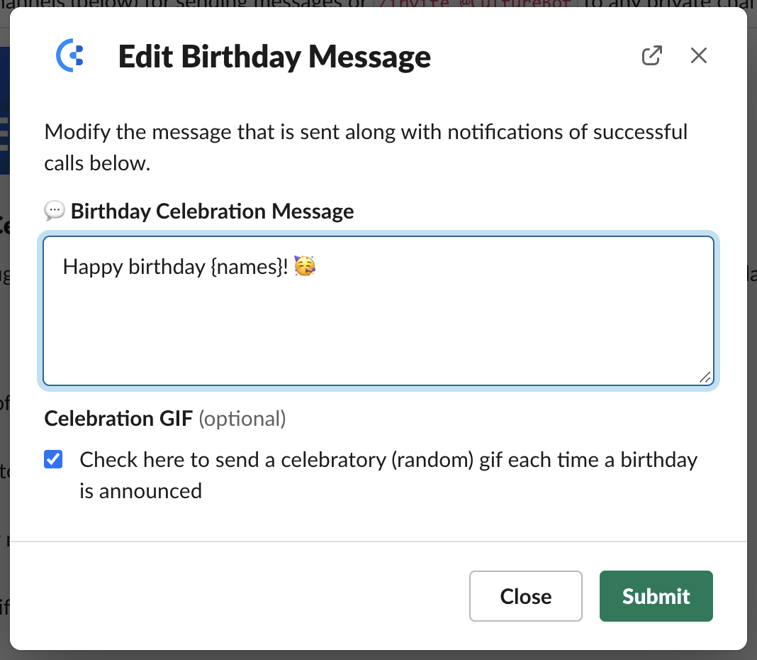 edit message for birthday and anniversary