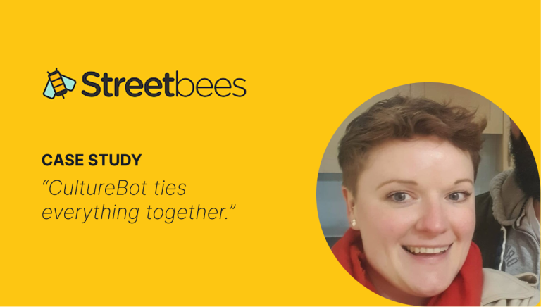 Streetbees case study, who said CultureBot ties everything together. This is profile picture of contact at StreetBees, and Quote.