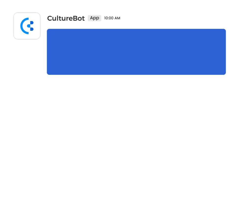 Feedback collection directly in digital workspace like Slack or Teams